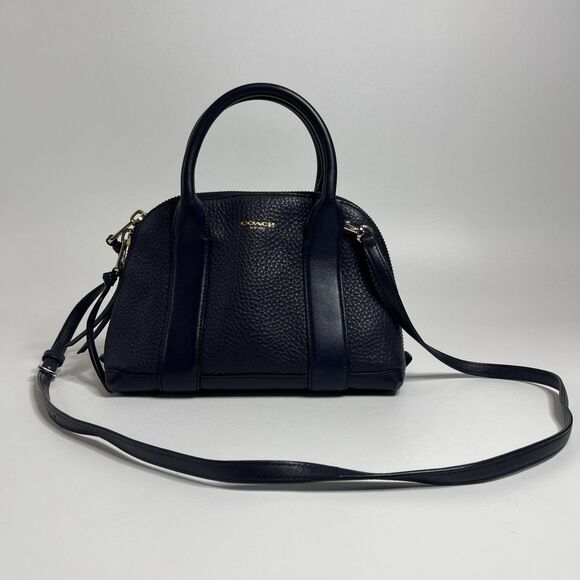 Coach Mini Bleecker Preston Satchel Purple Pebbled Leather Bag w/ Dust Bag - Picture 2 of 13